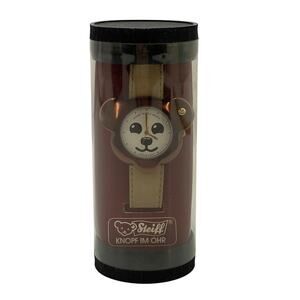 Steiff Teddy Head 1991 Analog Wrist Watch Leather Strap Japan Movement
